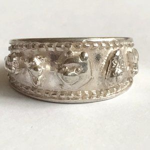 Vintage Disney Winnie the Pooh Sterling Silver Ring 6 Tigger Roo Eeyore Piglet